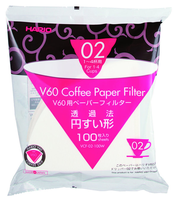 Hario V60 Papierfilter für 1-4 Tassen 100 Stück
