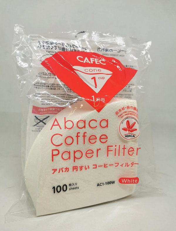 CAFEC Filterpapier Abaca 1 Cup - 100 Stück