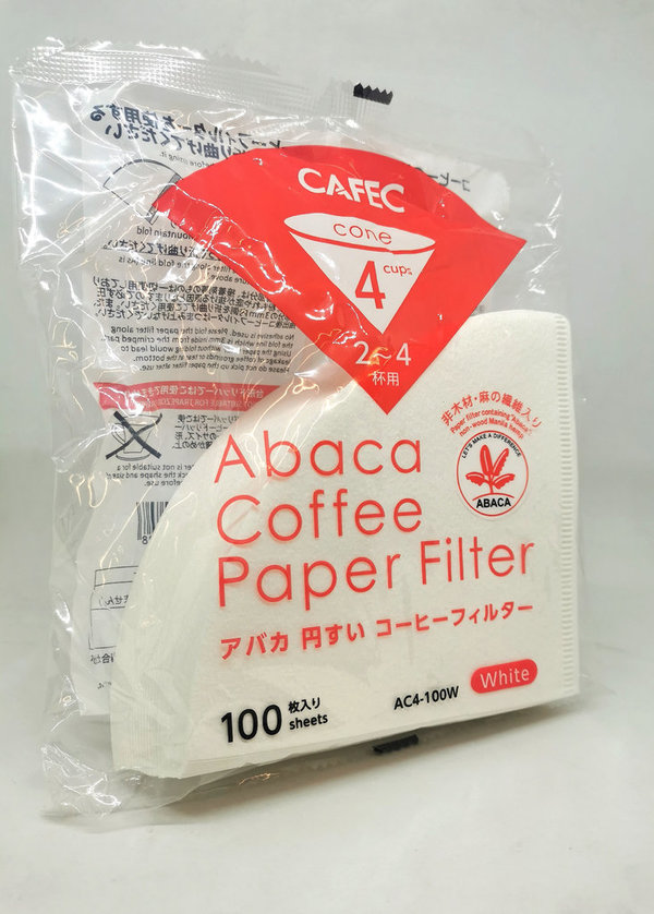CAFEC Filterpapier Abaca 4 Cup - 100 Stück