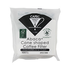 CAFEC Filterpapier Abaca+ 4 Cup - 100 Stück